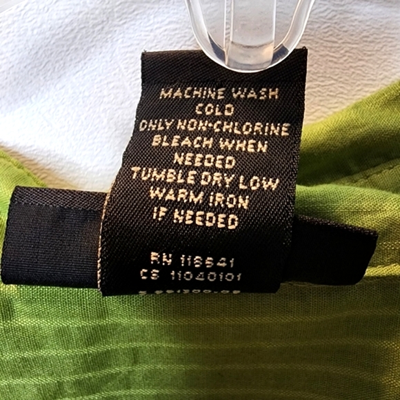 Lane Bryant Blouse Pinstripe Capped Sleeve Green Lightweight Plus Size 26 - Picture 6 of 11